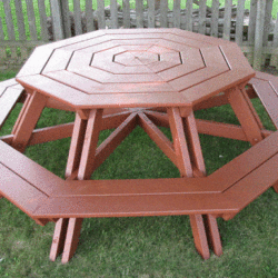 Fossilworx octagonal picnic table