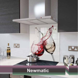 Newmatic Kitchen Appliances Red & White Wine Splashback