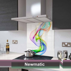 Newmatic Kitchen Appliances Rainbow Wave Glass Splashback
