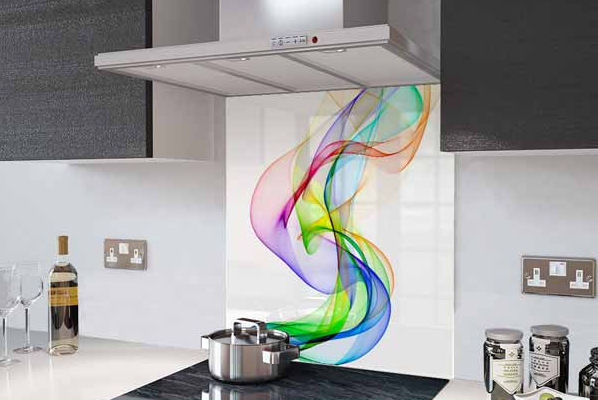 Newmatic Kitchen Appliances Rainbow Wave Glass Splashback
