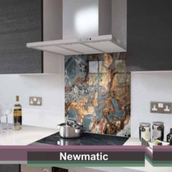 Newmatic Kitchen Appliances Liquid Gold Glass Splashback
